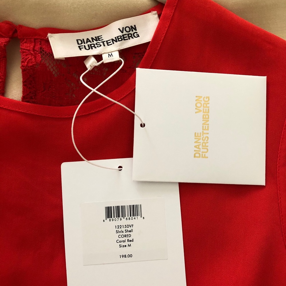 NWT DVF red/orange sleeveless top with back detail